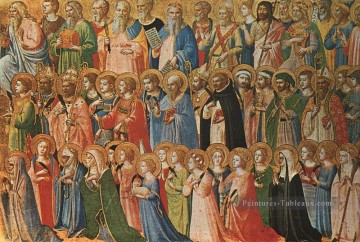 Christ glorifié dans la cour des cieux Renaissance Fra Angelico Peinture à l'huile
